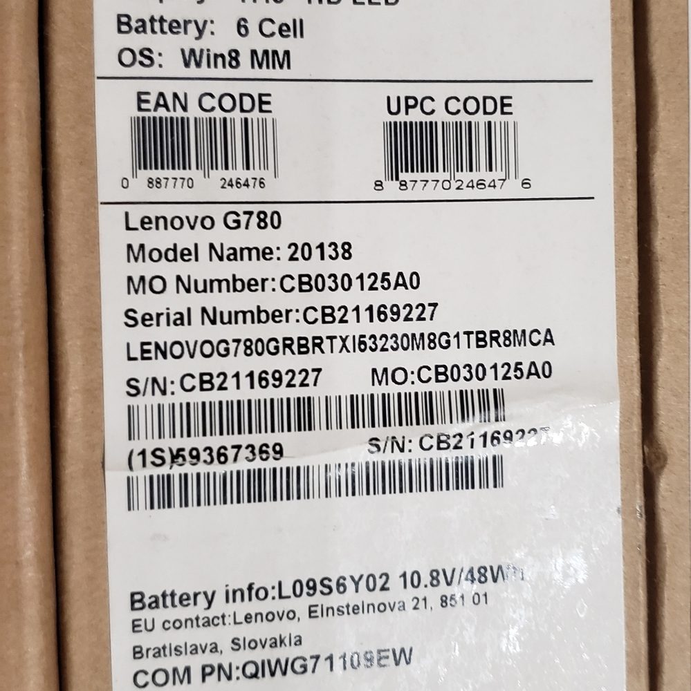 Lenovo Ideapad Laptop 💻 G780 - Picture 9 of 9